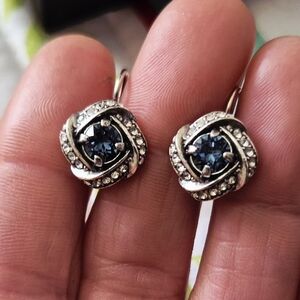 Brighton Elegant Silver and Blue Crystal Earrings